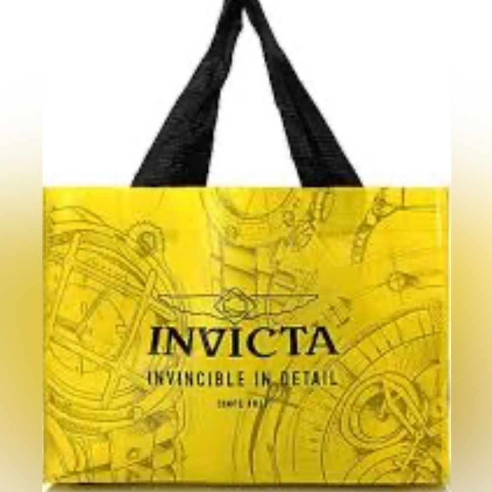 Invicta Invincible in Retail yellow logo reusable‎ tote